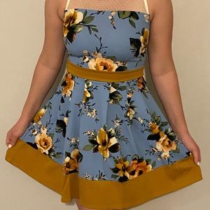Vintage-Style Floral Swing Dress